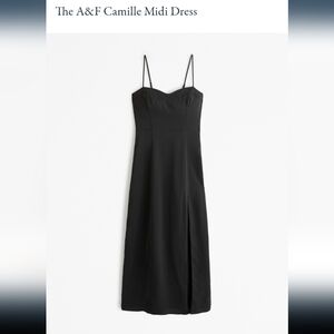 Abercrombie & Fitch Black Camille Midi Dress